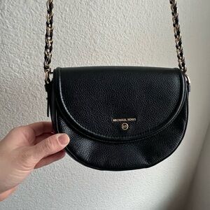 Michael Kors Black Pebbled Leather Crossbody Bag